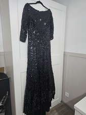Pailletten Kleid Mit Schleppe Und Tüll  Schw...