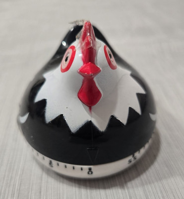 Chicken Mechanical Wind-Up Countdown Kitchen Timer RB219 Black/White/Red