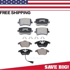 Front & Rear Ceramic Brake Pads Set For 2005 - 2010 Volkswagen Jetta