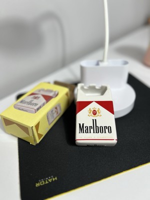 Marlboro Ceramic Cigarette Box Ashtray – Vintage Style Collectible