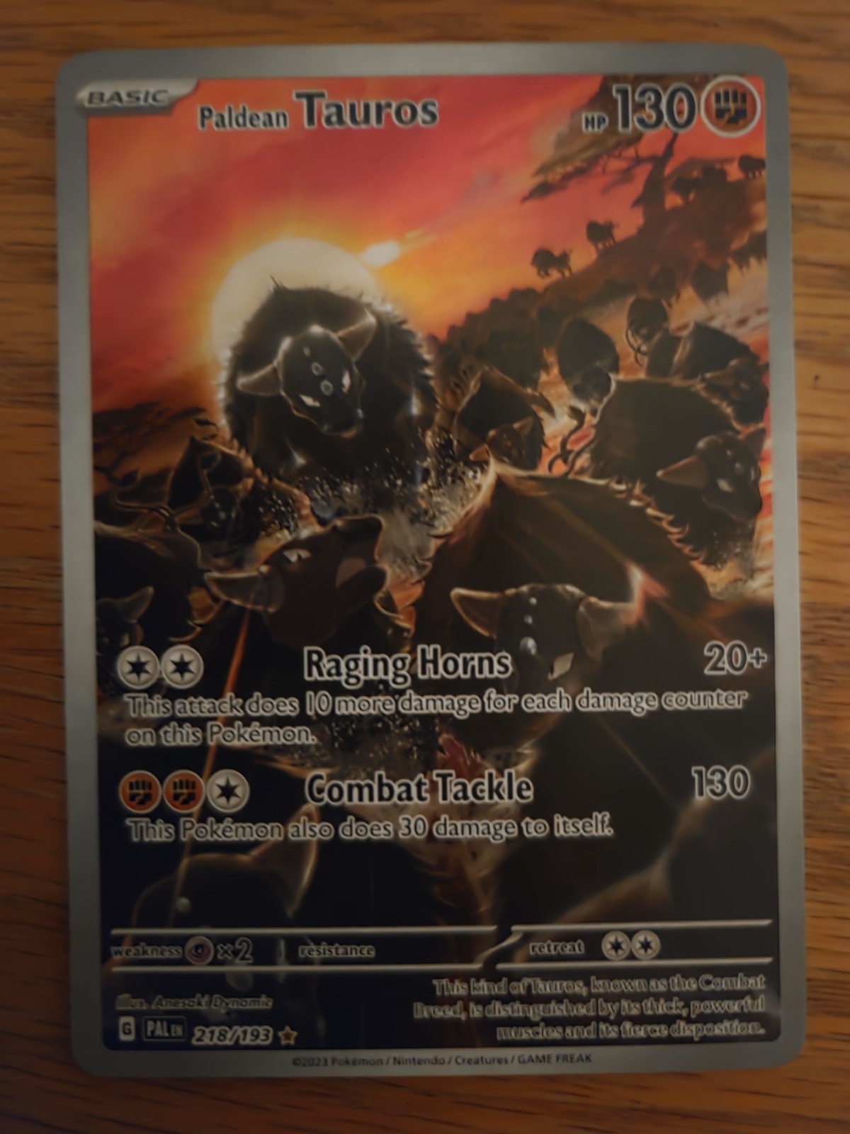 Paldean Tauros 218/193 Illustration Rare - Paldea Evolved - NM