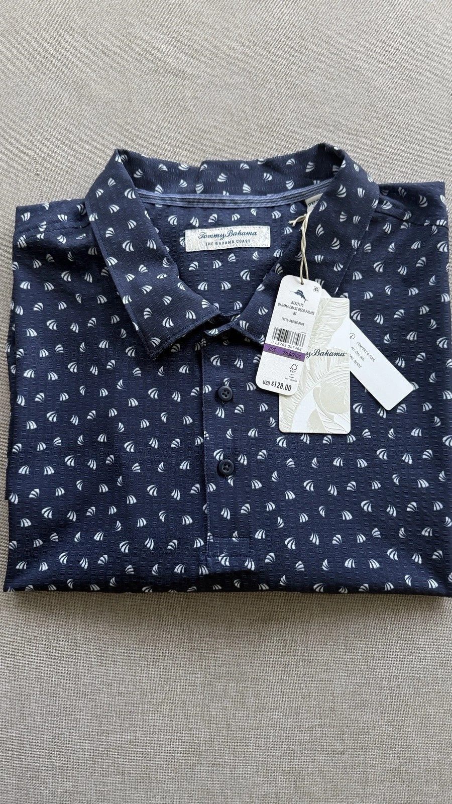 Tommy Bahama - The Bahama Coast - Deco Palms - 2XLB - Blue - reg $128.