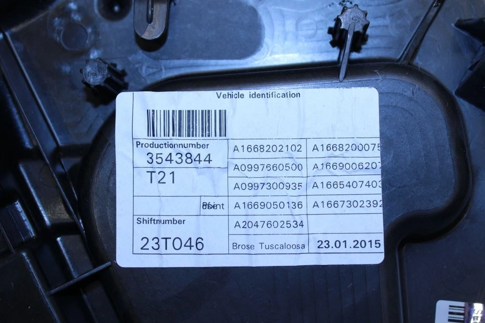 Regulador de ventana de puerta 12-15 Mercedes-Benz ML350 RR LH con placa portadora y motor Foto 3 de 4