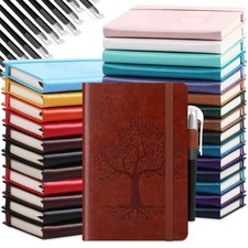 Estune Tree Small Notebooks Set A6 Hardcover Lined Pocket Journal Pen Ho...
