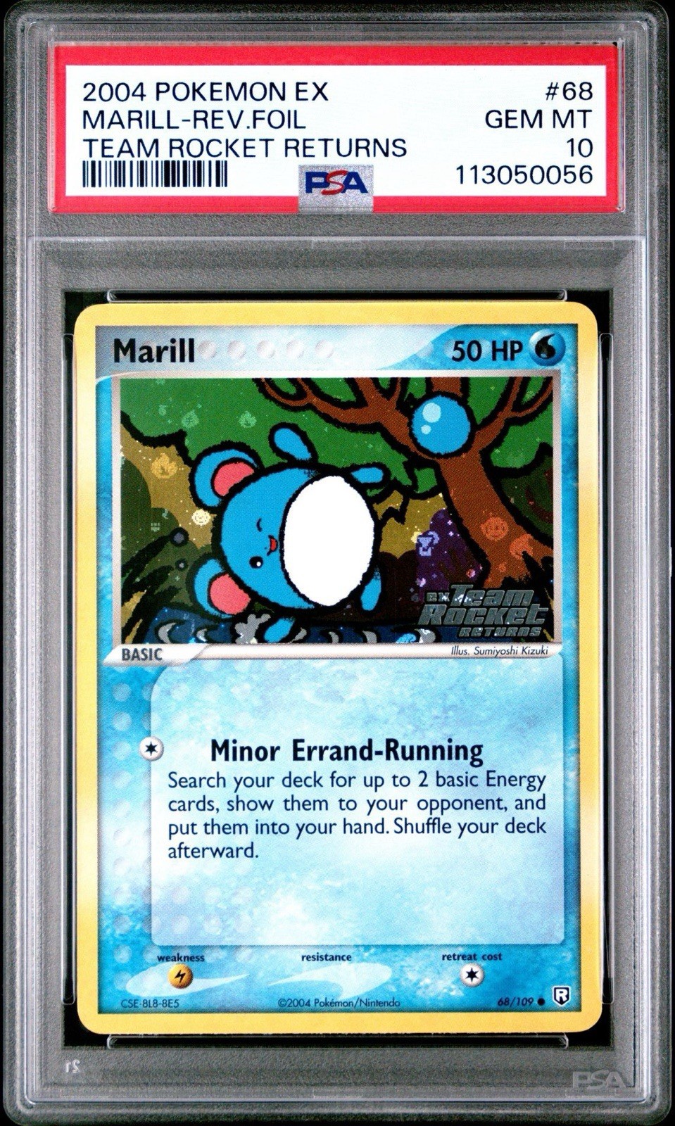 2004 POKEMON EX TEAM ROCKET RETURNS MARILL-REVERSE FOIL 68 PSA 10