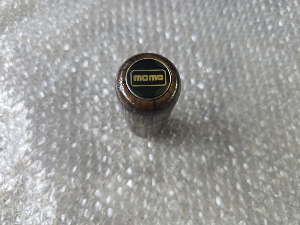 Momo wood shiftknob GREAT GENUINE PART vintage rare stacked logo