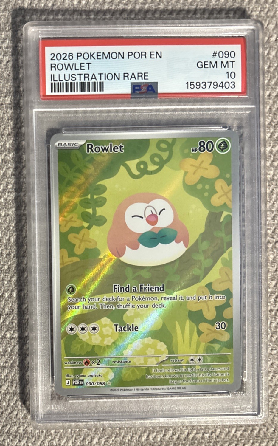 2026 POKEMON POR EN-PERFECT ORDER ILLUSTRATION RARE #090 ROWLET PSA 10