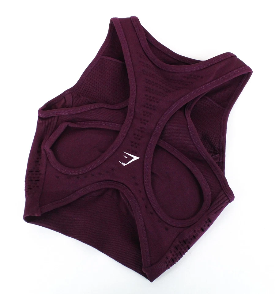 GYMSHARK Donna Sport Bra XS Viola Senza Maniche Stretch Attività Sportiva - Immagine 2 di 4