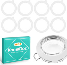 8 Pack Canning Jar Seals for Standard Mouth Lids, Airtight Silicone Seal Repl...