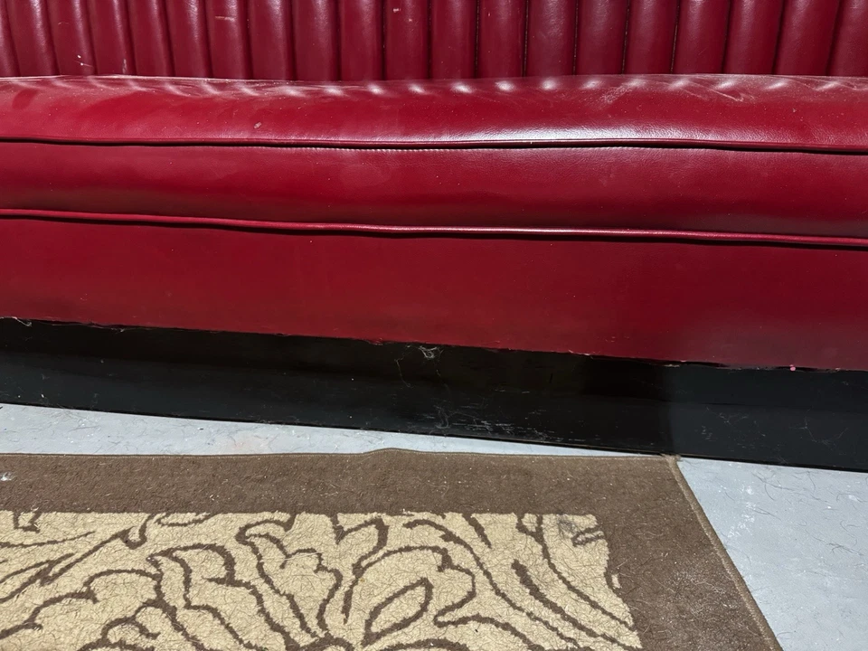 BANCO DE SUJECIÓN VINTAGE AÑOS 60 ROJO BARRA CABINA ITALIANA Foto 4 de 4