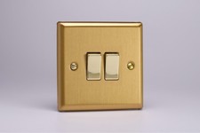 Varilight 2-Gang 10A 1- Or 2-Way Rocker Switch With Metal Rockers