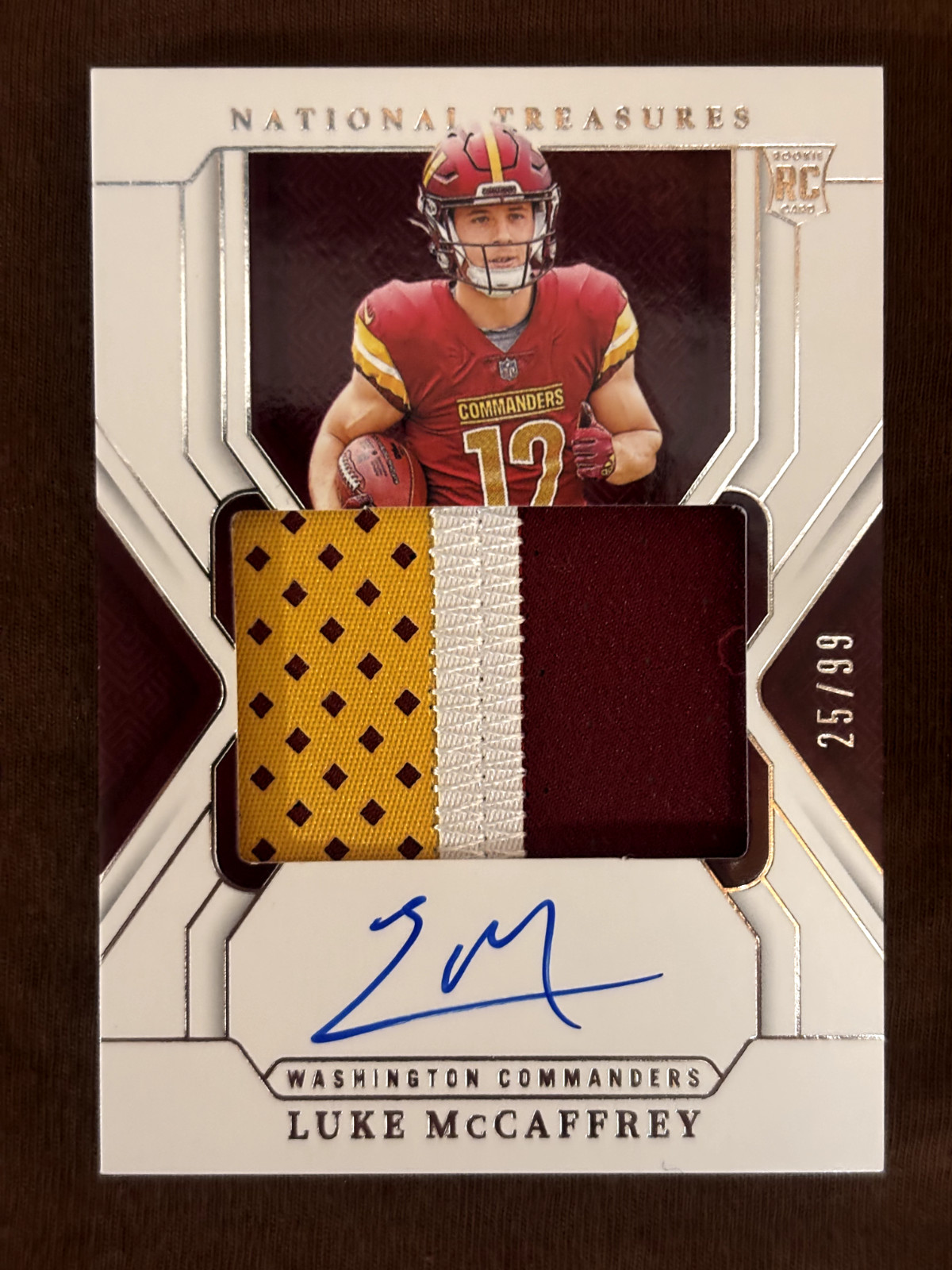 2024 Panini National Treasures - Rookie Patch Autographs Luke McCaffrey #176 /99