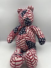 Patriotic American Flag Teddy Bear Plush Stars  Stripes America Freedom USA