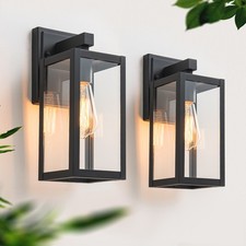 FTL Outdoor Lantern Wall Lights E27 Wall Lantern Porch Light  IP44 Matte, 2Pack