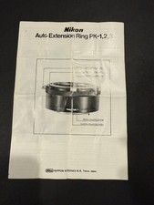 Nikon Auto Extension Ring PK-1,2,3 Instructions
