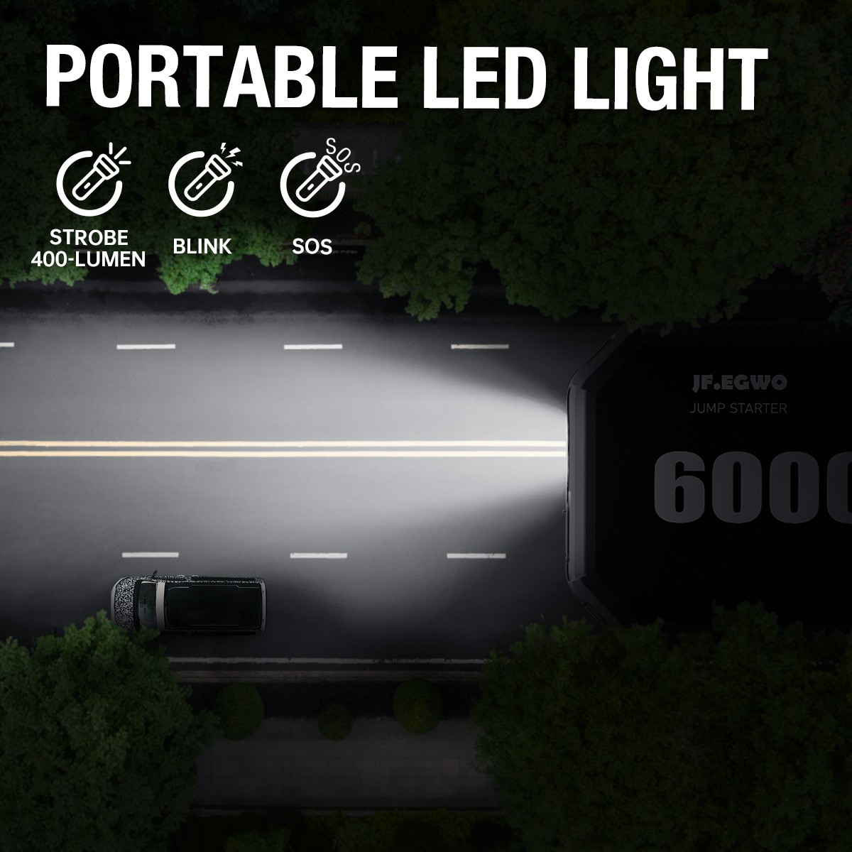 Portable 6000A Car Jump Starter Emergency Heavy Duty Battery Booster Supersafe