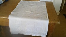 VINTAGE IRISH HUCKABACK LINEN DAMASK GUEST TOWEL - 51 X 97 cm-
