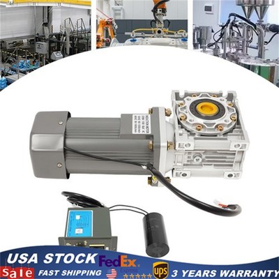 370W Worm Geared Motor Electric Motor Gear Motor w/ Speed Controller 65NM 1:50