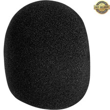 Colorful Microphone Windscreen   Black Foam Ball Design, 3.75" Diameter