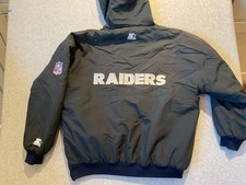 Vintage Oakland Raiders NFL Starter Football 90s Hooded Jacket Adult Size XL