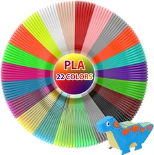 22 Colors 3D Pen Filament 1.75mm PLA 10Ft Each, 220Ft Total for 3D Printing