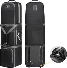 Golf Travel Bag with Wheels, 1200D Heavy Duty Oxford Fabric Golf Travel Case for