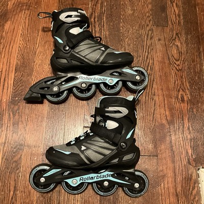 Rollerblade Women's Zetra blade W Inline Skates Size 6 Aqua Blue & Black GUC