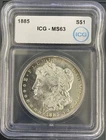 1885 Silver Morgan Dollar ICG MS63 Looks SEMI PL/ PL