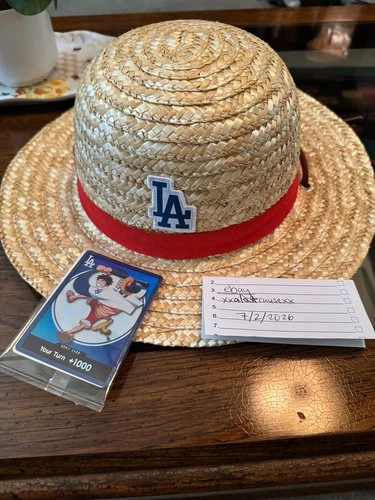 Dodgers x One Piece COMPLETE SET Luffy DON Promo Card + Straw Hat SGA IN HAND