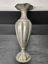 VASO IN PELTRO H32cm CON DECORAZIONE FLOREALE lavorazione a mano Made in Italy