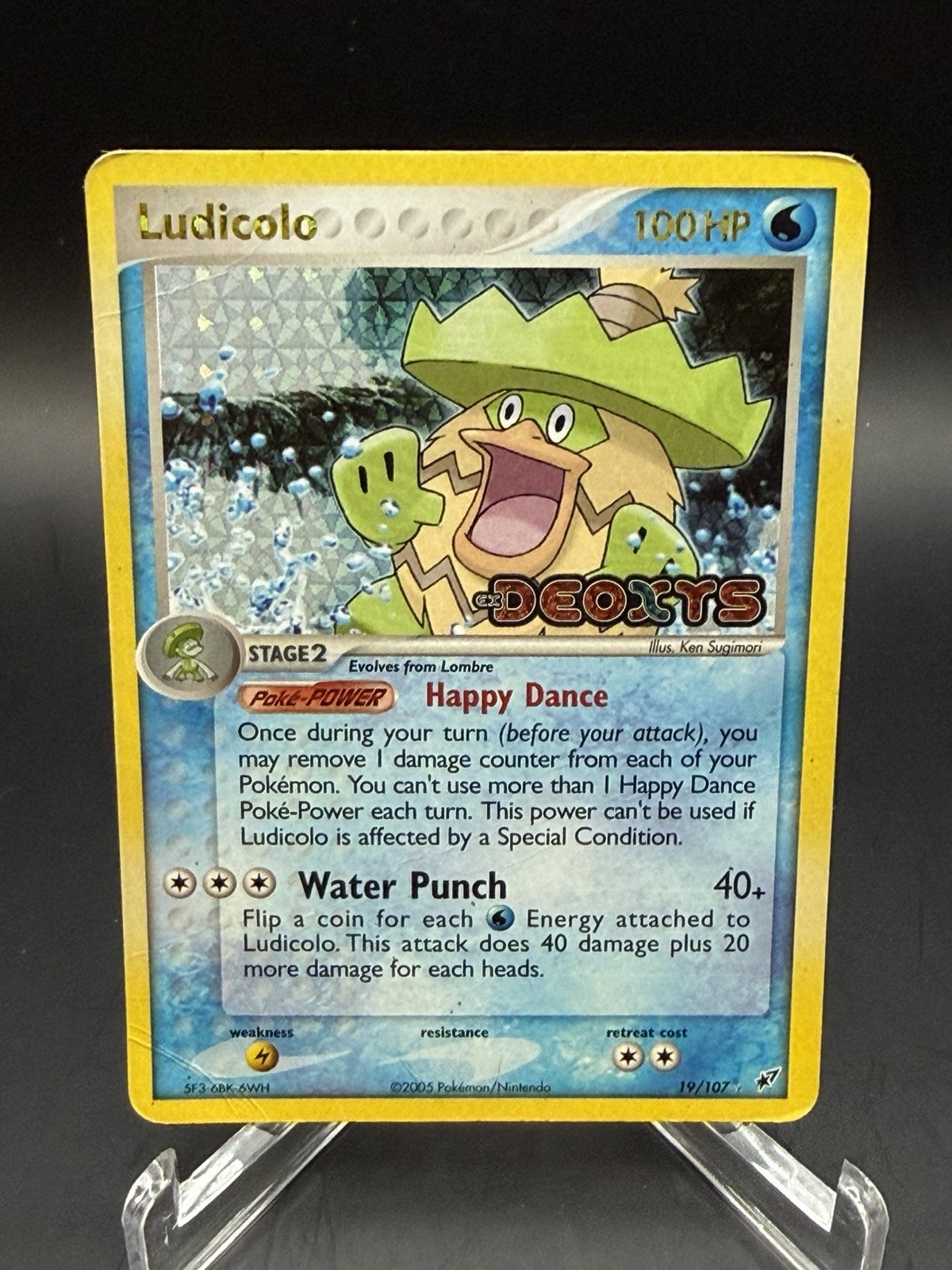 Ludicolo (Happy Dance) 19/107 EX Deoxys 2005 Rare MP Pokemon TCG HOLO