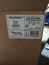 EDWARDS SIGNALING 50R-N5-40WH Warning Light,40W Halogen,Red Flashing Light