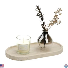 Natural Travertine Vanity Tray 12"x6" Light Beige Decorative Catchall for Home