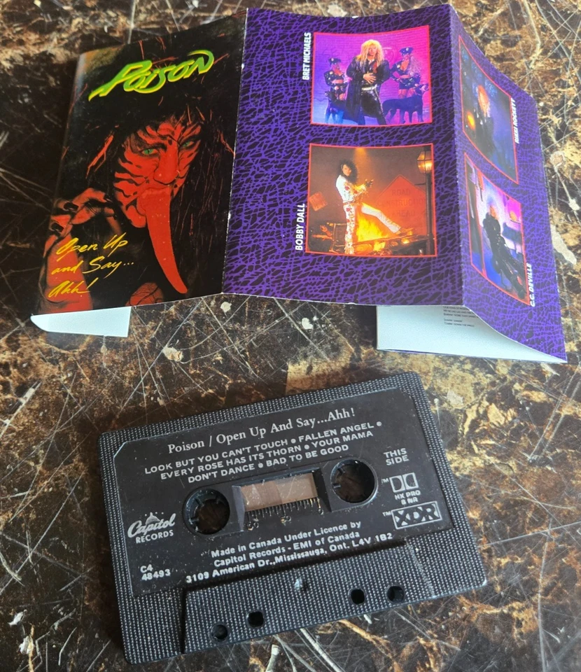 Poison Open Up and Say.. Ahh! original 1988 canadian cassette - Image 3 of 4