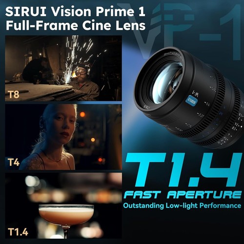 Lente de cine de fotograma completo Sirui VP-1 Vision Prime 24/35/50 mm T1.4 para montaje E, RF, Z, L - Imagen 5 de 35