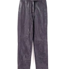 Vintage 80s 90s JLC Black Leather Pants High Waist flat front Size 6 EUC