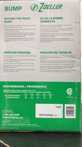 Zoeller 1/2 HP bomba sumergible de sumidero #1096 (C7) - Imagen 3 de 4