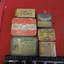 VINTAGE 4 TINS-ROCKY MNTS,RAMONS,COLLINS,EX-LAX,MAC BLADE,MONROE GLYERTT