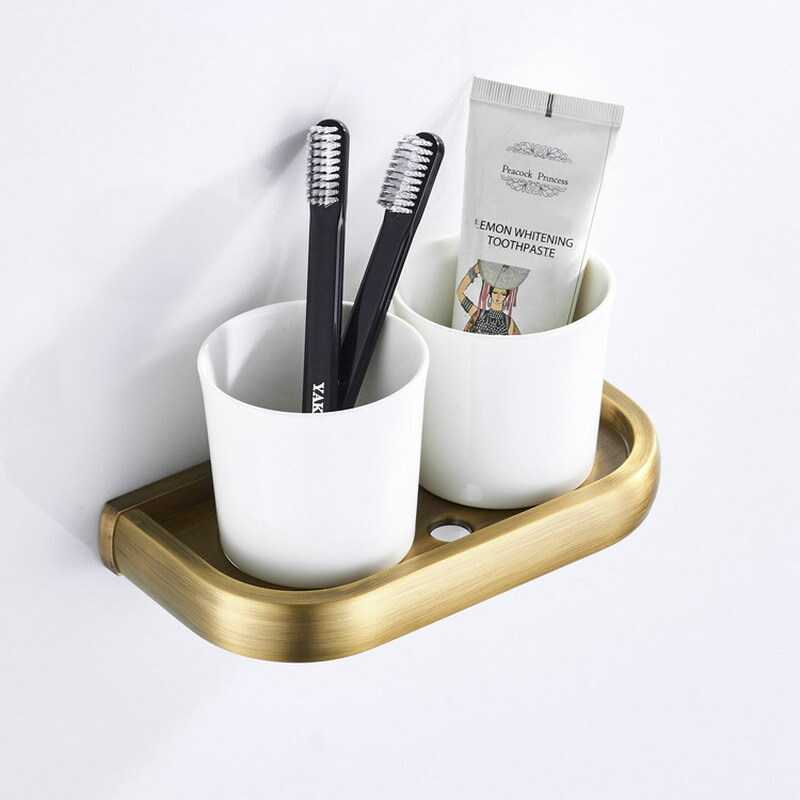 Antique Brass Bathroom Hardware Set Basket Shelf Towel Bar Bathroom ...