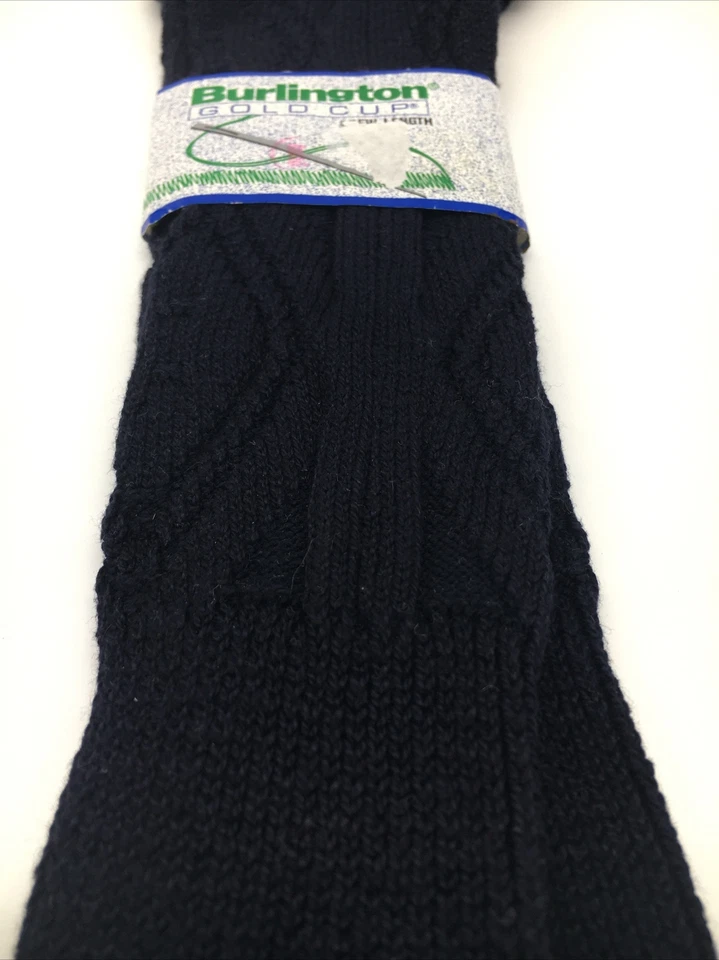 Calcetines Burlington Vintage Azul Marino Tejido Patrón Azul Marino Para Hombre Talla 10-13 Nuevos Hechos en EE. UU. Foto 2 de 4