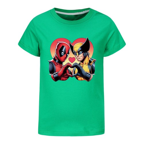 Kids Girls Boys Deadpool+Wolverine Casual Short Sleeve T-shirt Cotton Summer Top - Picture 26 of 49
