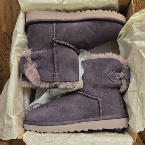 UGG NAVEAH BOOT NIGHTFALL SUEDE SHEEPSKIN WOOL WOMEN US 6 / UK 4.5 / EU 37 - Picture 13 of 17