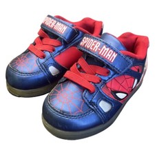 Marvel Spider Man toddler boys shoes light up red blue size 7 sneakers low