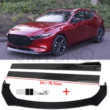 For Mazda 3 5 6 CX3 CX3O CX5 Front Bumper Lip Spoiler Splitter +78.7" Side Skirt