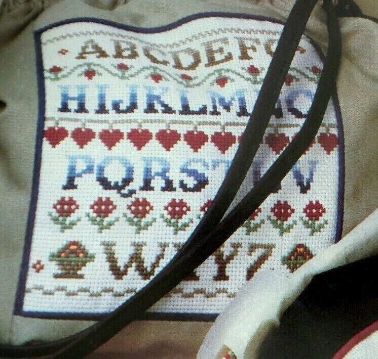 Cross Stitch Pattern ALPHABET SAMPLER Traditional ABC Flowers Hearts Basket - Image 2 of 4