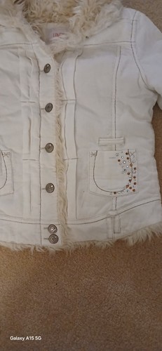 Limited Too Girls SZ 8 Sherpa Lined Corduroy Jacket Stud Accents (FL) - Picture 4 of 11