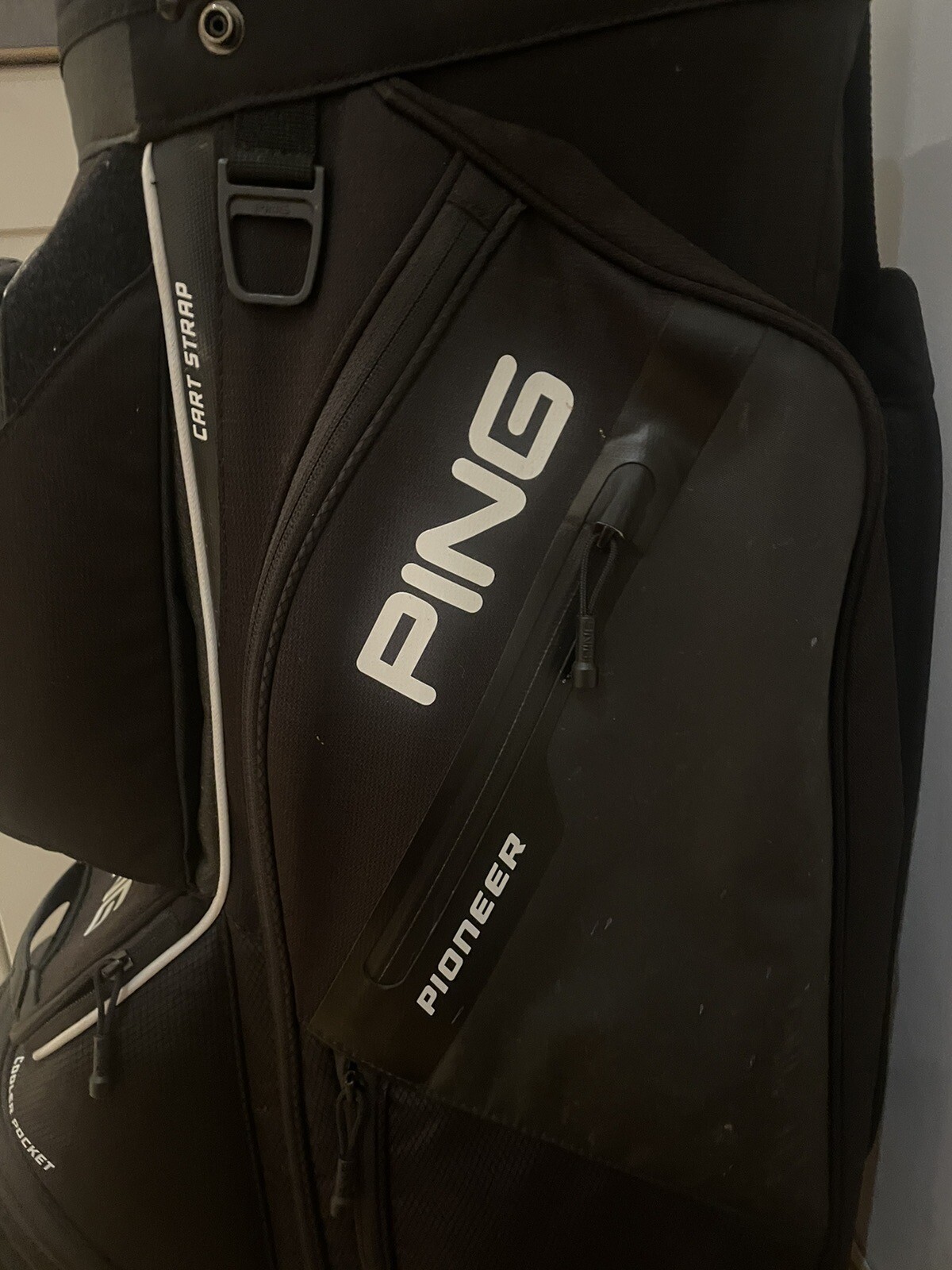 Ping Pioneer Cart Golf Bag 15 Way Divider Black with Carry Strap & Cooler pocket eBay