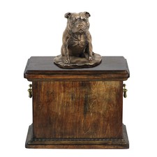 Staffordshire Bull Terrier, Staffy - urn for the ashes of a dog, urn with a stat