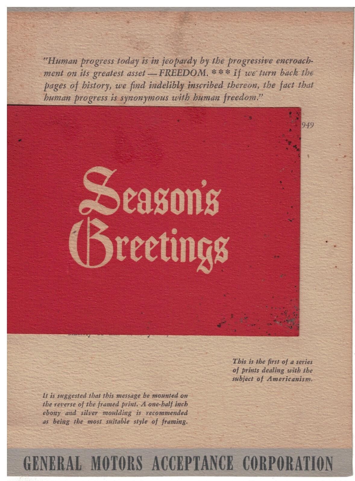 1940s General Motors Acceptance Corp Christmas Print Folder eBay