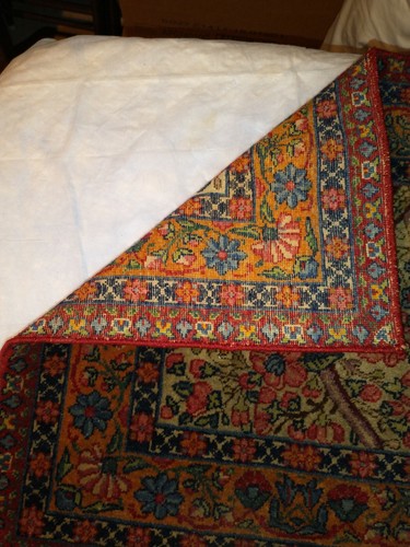 Handmaid 1920's Oriental hanging rug, bird, flowers. Perfect pile good - Picture 5 of 5